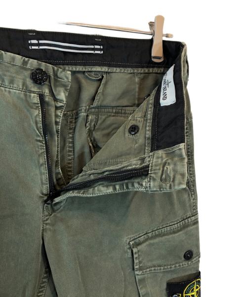 STONE ISLAND（ストーンアイランド）STONE ISLAND (ストーンアイランド) ガーメントダイコットンストレッチテーパードカーゴパンツ カーキ サイズ:W29の古着・服飾アイテム