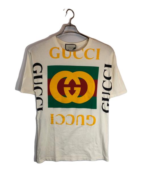 GUCCI（グッチ）GUCCI (グッチ) オーバーサイズロゴTシャツ アイボリー サイズ:XXSの古着・服飾アイテム