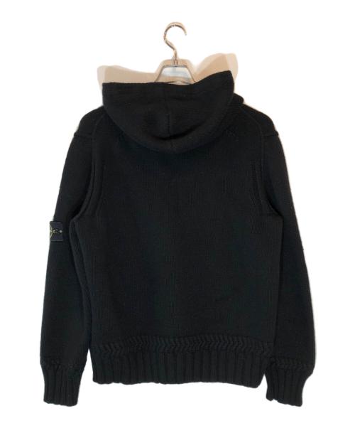 STONE ISLAND（ストーンアイランド）STONE ISLAND (ストーンアイランド) ウールニットジップパーカー ブラック サイズ:XLの古着・服飾アイテム