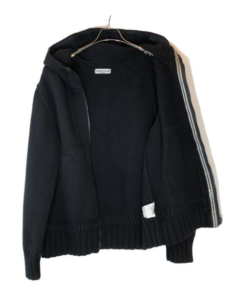 STONE ISLAND（ストーンアイランド）STONE ISLAND (ストーンアイランド) ウールニットジップパーカー ブラック サイズ:XLの古着・服飾アイテム