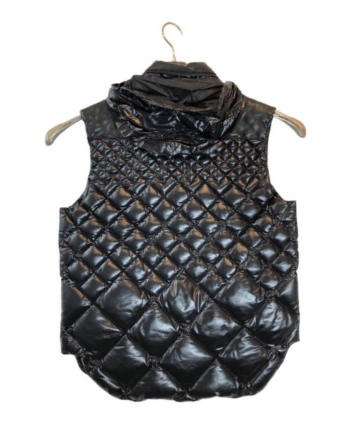 EMPORIO ARMANI（エンポリオ アルマーニ）EMPORIO ARMANI (エンポリオ アルマーニ) レザー切替キルティングダウンベスト ブラック サイズ:52の古着・服飾アイテム