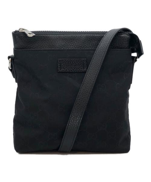 GUCCI（グッチ）GUCCI (グッチ) GGロゴナイロンショルダーバッグ ブラックの古着・服飾アイテム