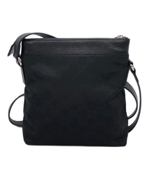 GUCCI（グッチ）GUCCI (グッチ) GGロゴナイロンショルダーバッグ ブラックの古着・服飾アイテム