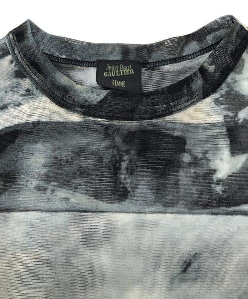 Jean Paul Gaultier FEMME（ジャンポールゴルチエ フェム）Jean Paul GAULTIER FEMME (ジャンポールゴルチエ フェム) パワーネットカットソー グレー サイズ:40の古着・服飾アイテム