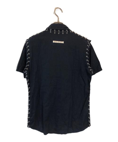 Jean Paul GAULTIER（ジャンポールゴルチェ）Jean Paul GAULTIER (ジャンポールゴルチェ) リングデザイン半袖シャツ ブラック サイズ:46の古着・服飾アイテム