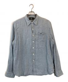 RRL（ダブルアールエル）の古着「リネンコットンチェックシャツ」｜ブルー