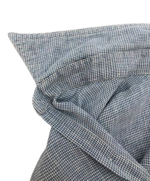 RRL（ダブルアールエル）RRL (ダブルアールエル) リネンコットンチェックシャツ ブルー サイズ:Lの古着・服飾アイテム