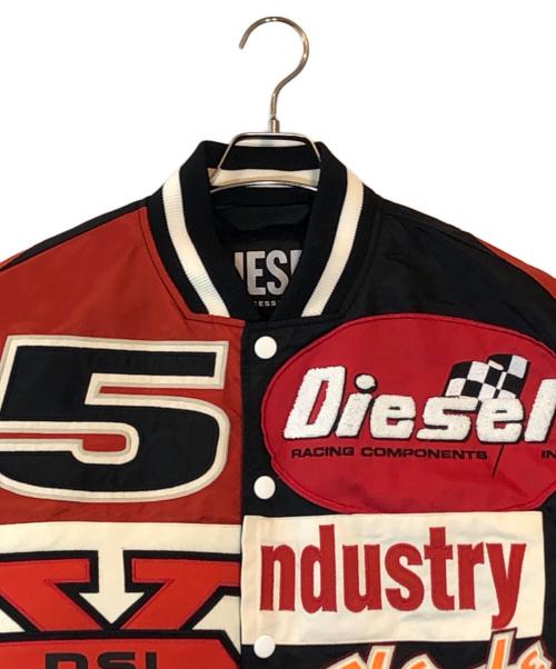 DIESEL（ディーゼル）DIESEL (ディーゼル) J-BULC-PATCH JACKET ブラック×レッド サイズ:Mの古着・服飾アイテム