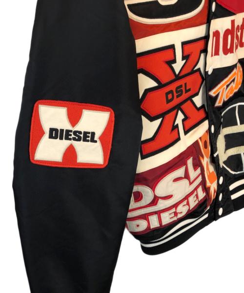 DIESEL（ディーゼル）DIESEL (ディーゼル) J-BULC-PATCH JACKET ブラック×レッド サイズ:Mの古着・服飾アイテム