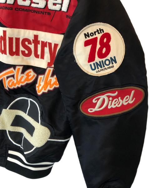 DIESEL（ディーゼル）DIESEL (ディーゼル) J-BULC-PATCH JACKET ブラック×レッド サイズ:Mの古着・服飾アイテム