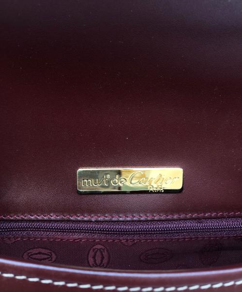 Cartier（カルティエ）Cartier (カルティエ) マストライン ショルダーバッグ ボルドーの古着・服飾アイテム