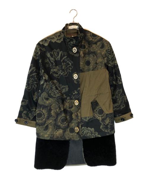 COACH（コーチ）COACH (コーチ) KAFFE FASSETT (カフェ・ファセット) ボアライナーコート カーキ サイズ:2の古着・服飾アイテム