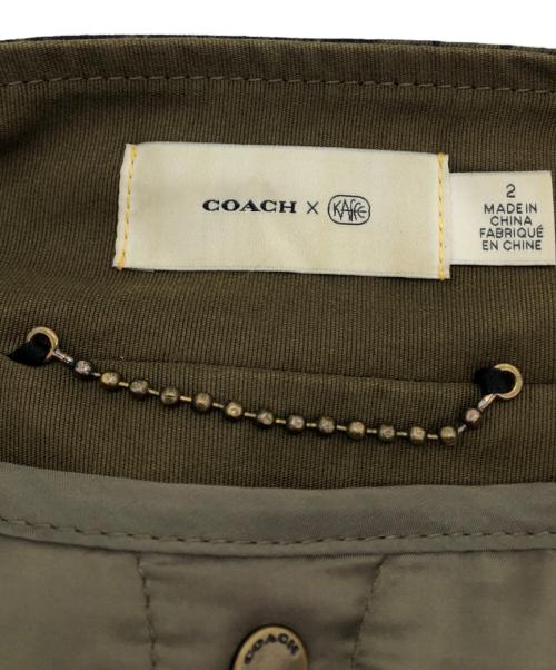 COACH（コーチ）COACH (コーチ) KAFFE FASSETT (カフェ・ファセット) ボアライナーコート カーキ サイズ:2の古着・服飾アイテム