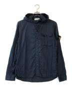 STONE ISLANDストーンアイランド）の古着「LIGHTWEIGHT COTTON HOODED OVERSHIRT」｜ネイビー