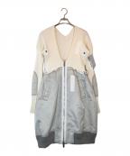 sacaiサカイ）の古着「Knit×Nylon Twill Dress」｜ホワイト