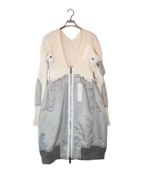 sacai（サカイ）sacai (サカイ) Knit×Nylon Twill Dress ホワイト サイズ:1の古着・服飾アイテム