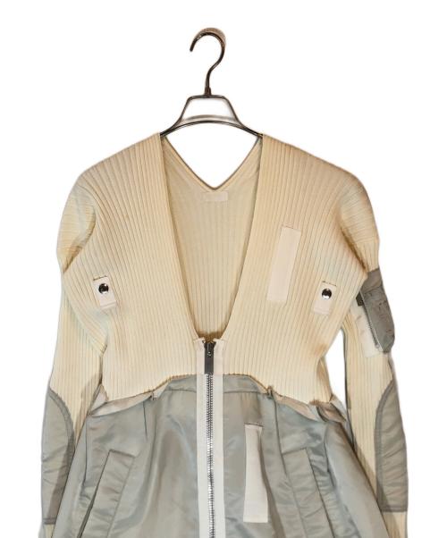 sacai（サカイ）sacai (サカイ) Knit×Nylon Twill Dress ホワイト サイズ:1の古着・服飾アイテム