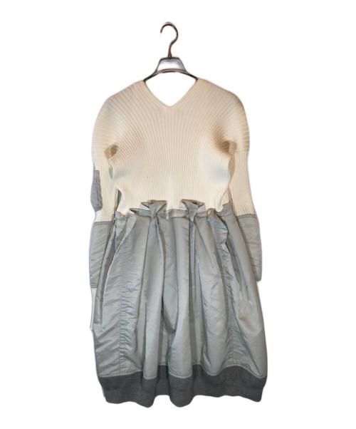 sacai（サカイ）sacai (サカイ) Knit×Nylon Twill Dress ホワイト サイズ:1の古着・服飾アイテム