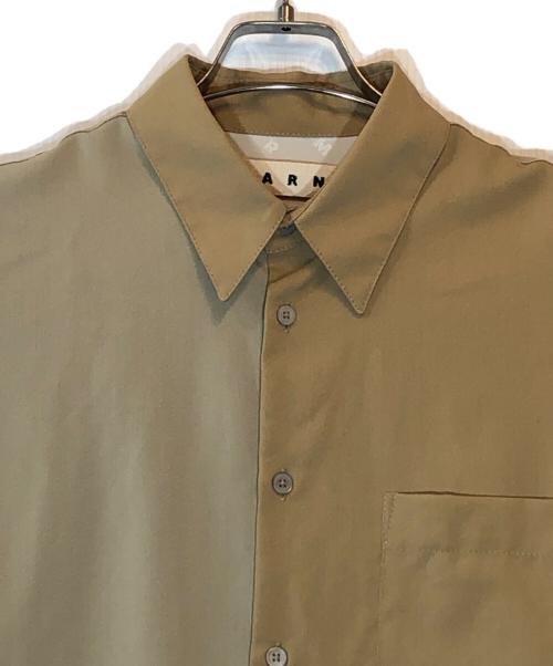 MARNI（マルニ）MARNI (マルニ) ウールトロピカルカラーブロックシャツ ベージュ サイズ:46の古着・服飾アイテム