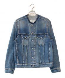 Maison Margiela（メゾンマルジェラ）の古着「ノーカラーデニムジャケット」｜ブルー