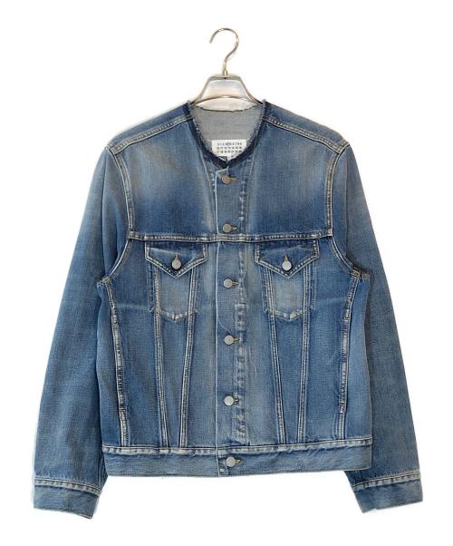 Maison Margiela（メゾンマルジェラ）Maison Margiela (メゾンマルジェラ) ノーカラーデニムジャケット ブルー サイズ:42の古着・服飾アイテム