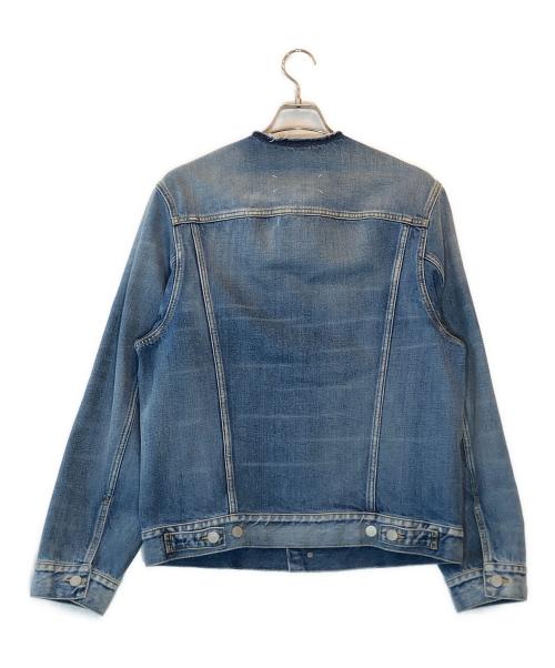 Maison Margiela（メゾンマルジェラ）Maison Margiela (メゾンマルジェラ) ノーカラーデニムジャケット ブルー サイズ:42の古着・服飾アイテム