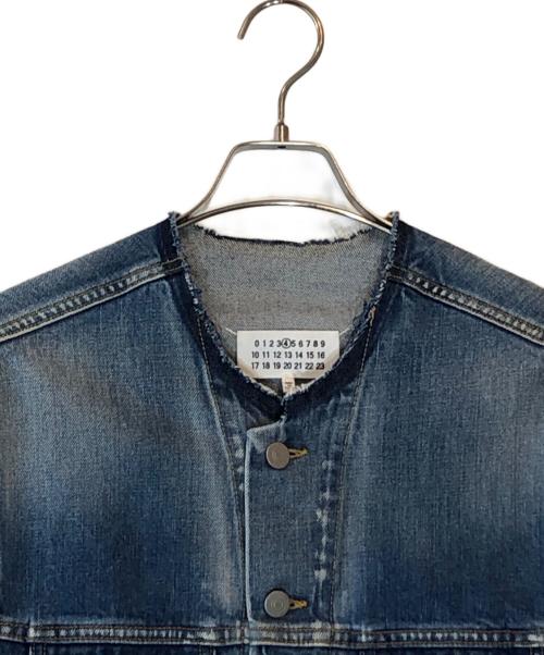 Maison Margiela（メゾンマルジェラ）Maison Margiela (メゾンマルジェラ) ノーカラーデニムジャケット ブルー サイズ:42の古着・服飾アイテム