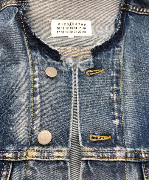 Maison Margiela（メゾンマルジェラ）Maison Margiela (メゾンマルジェラ) ノーカラーデニムジャケット ブルー サイズ:42の古着・服飾アイテム
