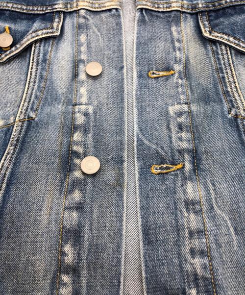 Maison Margiela（メゾンマルジェラ）Maison Margiela (メゾンマルジェラ) ノーカラーデニムジャケット ブルー サイズ:42の古着・服飾アイテム
