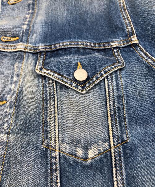 Maison Margiela（メゾンマルジェラ）Maison Margiela (メゾンマルジェラ) ノーカラーデニムジャケット ブルー サイズ:42の古着・服飾アイテム