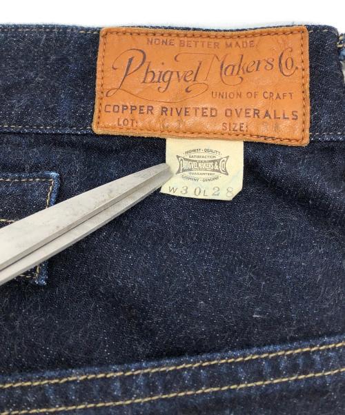 PHIGVEL MAKERS（フィグベルマーカーズ）PHIGVEL MAKERS (フィグベルマーカーズ) 5ポケット・セルビッチワイドデニムパンツ インディゴ サイズ:W30×L28の古着・服飾アイテム