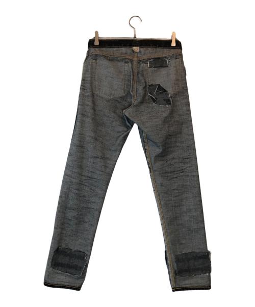 RRL（ダブルアールエル）RRL (ダブルアールエル) SLIM NARROW ダメージ加工デニムパンツ ブラック サイズ:30×30の古着・服飾アイテム