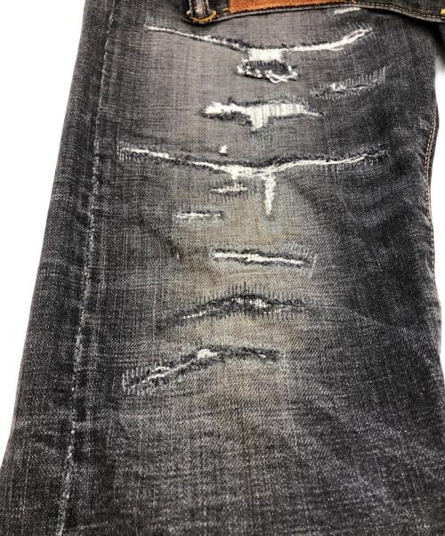 RRL（ダブルアールエル）RRL (ダブルアールエル) SLIM NARROW ダメージ加工デニムパンツ ブラック サイズ:30×30の古着・服飾アイテム