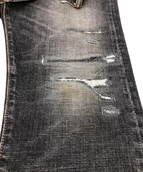 RRL（ダブルアールエル）RRL (ダブルアールエル) SLIM NARROW ダメージ加工デニムパンツ ブラック サイズ:30×30の古着・服飾アイテム