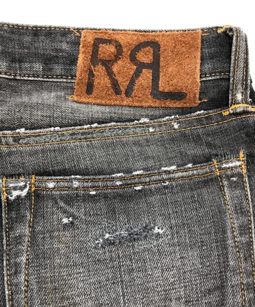 RRL（ダブルアールエル）RRL (ダブルアールエル) SLIM NARROW ダメージ加工デニムパンツ ブラック サイズ:30×30の古着・服飾アイテム