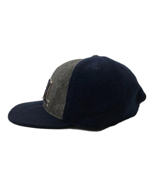 RRL（ダブルアールエル）RRL (ダブルアールエル) ロゴパッチフェルトボールキャップ ネイビー×グレー サイズ:ONE SIZEの古着・服飾アイテム