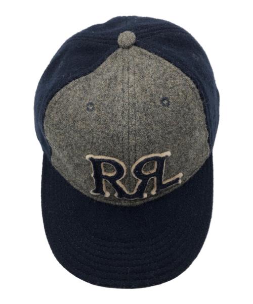 RRL（ダブルアールエル）RRL (ダブルアールエル) ロゴパッチフェルトボールキャップ ネイビー×グレー サイズ:ONE SIZEの古着・服飾アイテム