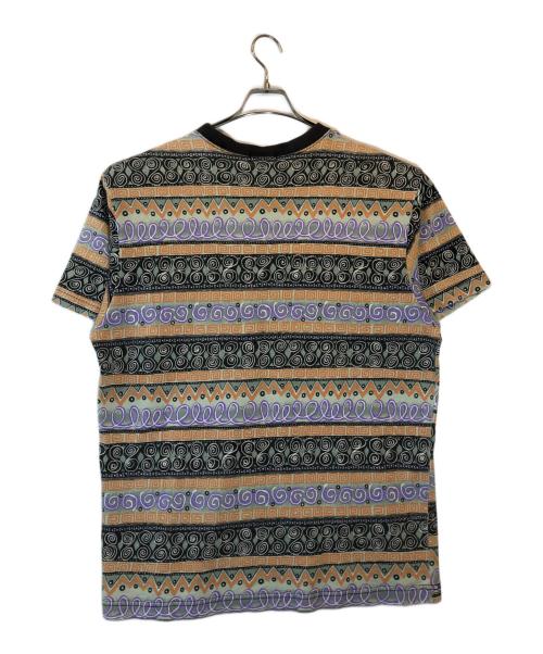 stussy（ステューシー）stussy (ステューシー) TOMTOM柄カットソー ブラック×パープル×オレンジ サイズ:XLの古着・服飾アイテム