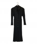 PLEATS PLEASEプリーツプリーズ）の古着「プリーツ ショールカラー シャツワンピース」｜ブラック