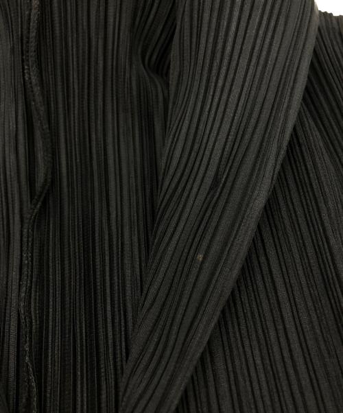 PLEATS PLEASE（プリーツプリーズ）PLEATS PLEASE (プリーツプリーズ) プリーツ ショールカラー シャツワンピース ブラック サイズ:2の古着・服飾アイテム