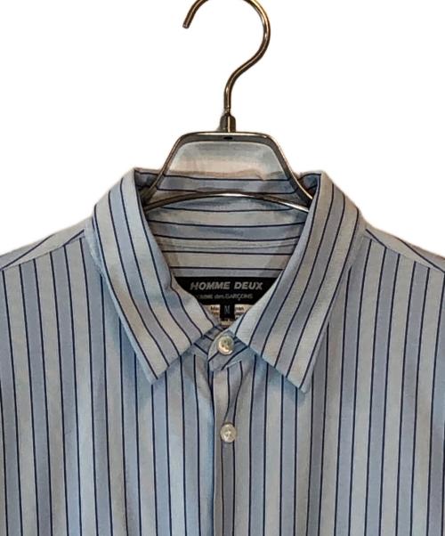 COMME des GARCONS HOMME DEUX（コムデギャルソン オム ドゥ）COMME des GARCONS HOMME DEUX (コムデギャルソン オム ドゥ) ストレッチナイロン5ポケットストライプシャツ ブルー サイズ:Mの古着・服飾アイテム