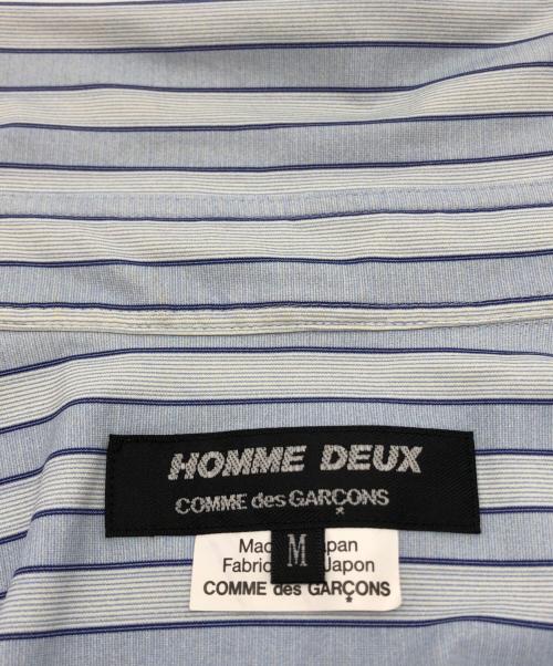 COMME des GARCONS HOMME DEUX（コムデギャルソン オム ドゥ）COMME des GARCONS HOMME DEUX (コムデギャルソン オム ドゥ) ストレッチナイロン5ポケットストライプシャツ ブルー サイズ:Mの古着・服飾アイテム