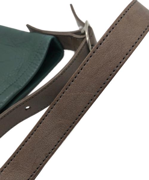 HENDER SCHEME（エンダースキーマ）Hender Scheme (エンダースキーマ) レザーショルダーバッグ グリーン×ブラウンの古着・服飾アイテム
