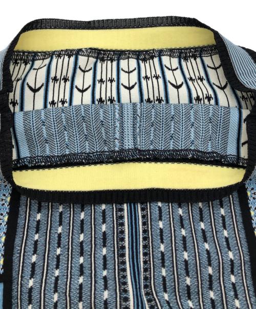 Mame Kurogouchi（マメクロゴウチ）mame kurogouchi (マメクロゴウチ) Geometric Pattern Knitted Skir ブルー サイズ:2の古着・服飾アイテム