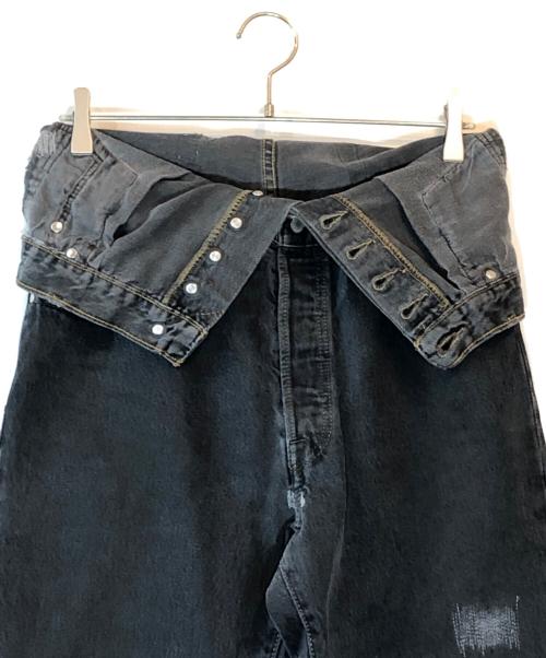 Quito（キト）QUITO (キト) ダブルウエストデニムパンツ ブラック サイズ:1の古着・服飾アイテム