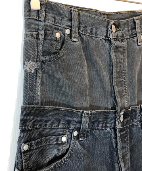 Quito（キト）QUITO (キト) ダブルウエストデニムパンツ ブラック サイズ:1の古着・服飾アイテム