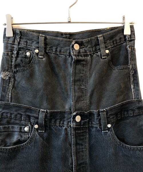 Quito（キト）QUITO (キト) ダブルウエストデニムパンツ ブラック サイズ:1の古着・服飾アイテム
