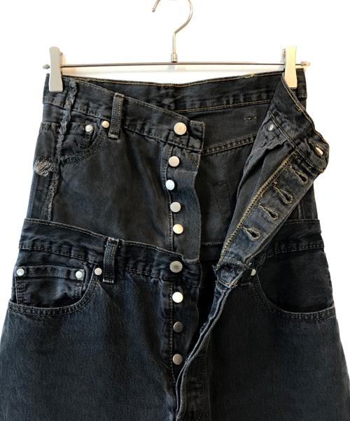 Quito（キト）QUITO (キト) ダブルウエストデニムパンツ ブラック サイズ:1の古着・服飾アイテム