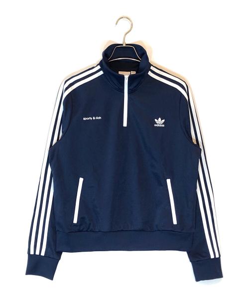 adidas（アディダス）adidas (アディダス) Sporty & Rich (スポーティーアンドリッチ) ハーフジップスウェット ネイビー サイズ:XLの古着・服飾アイテム