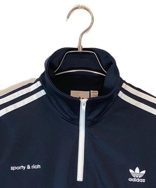 adidas（アディダス）adidas (アディダス) Sporty & Rich (スポーティーアンドリッチ) ハーフジップスウェット ネイビー サイズ:XLの古着・服飾アイテム